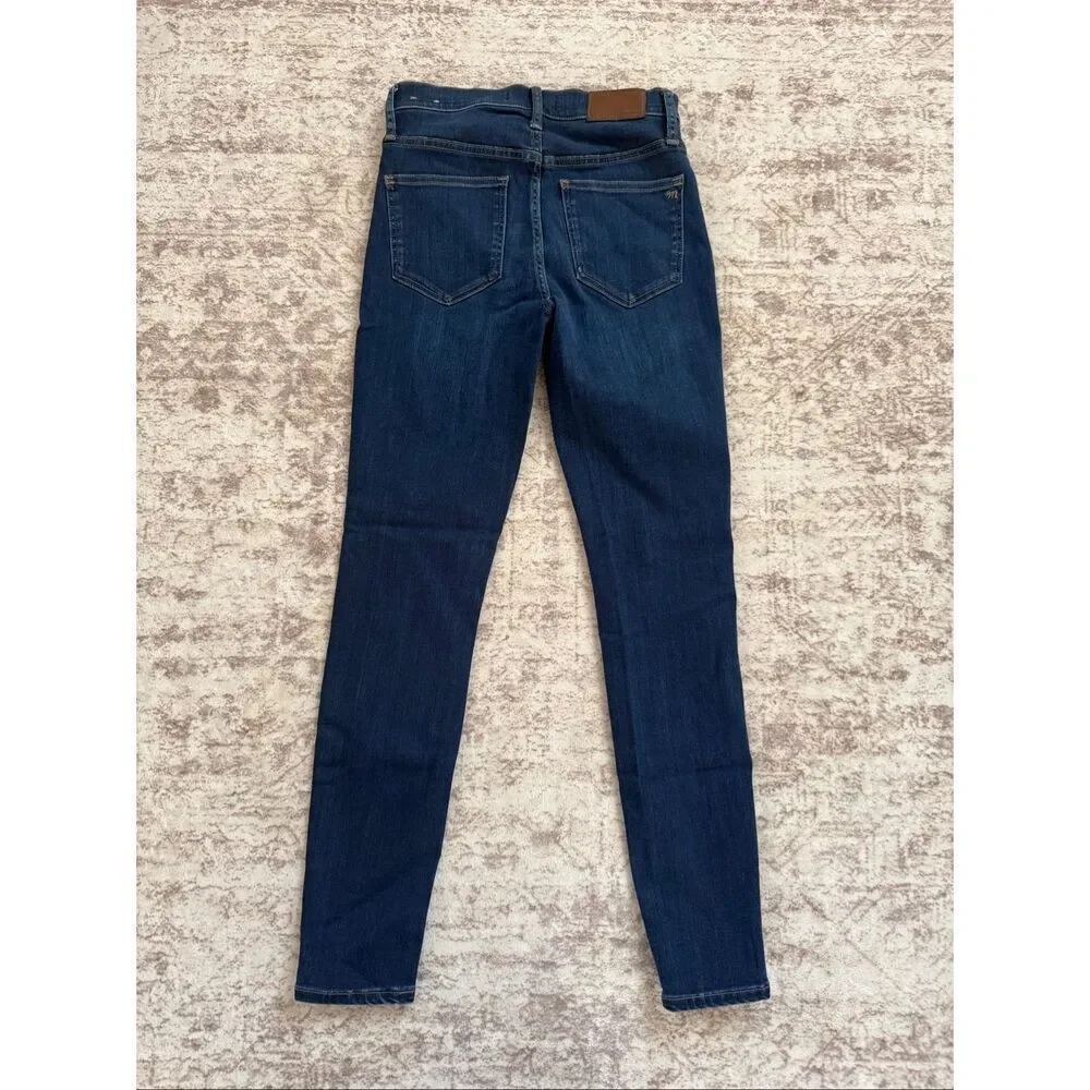 Madewell Women's 9" Mid-rise Button-fly Skinny Denim Jeans Dark Wash Size 26 - Picture 7 of 10